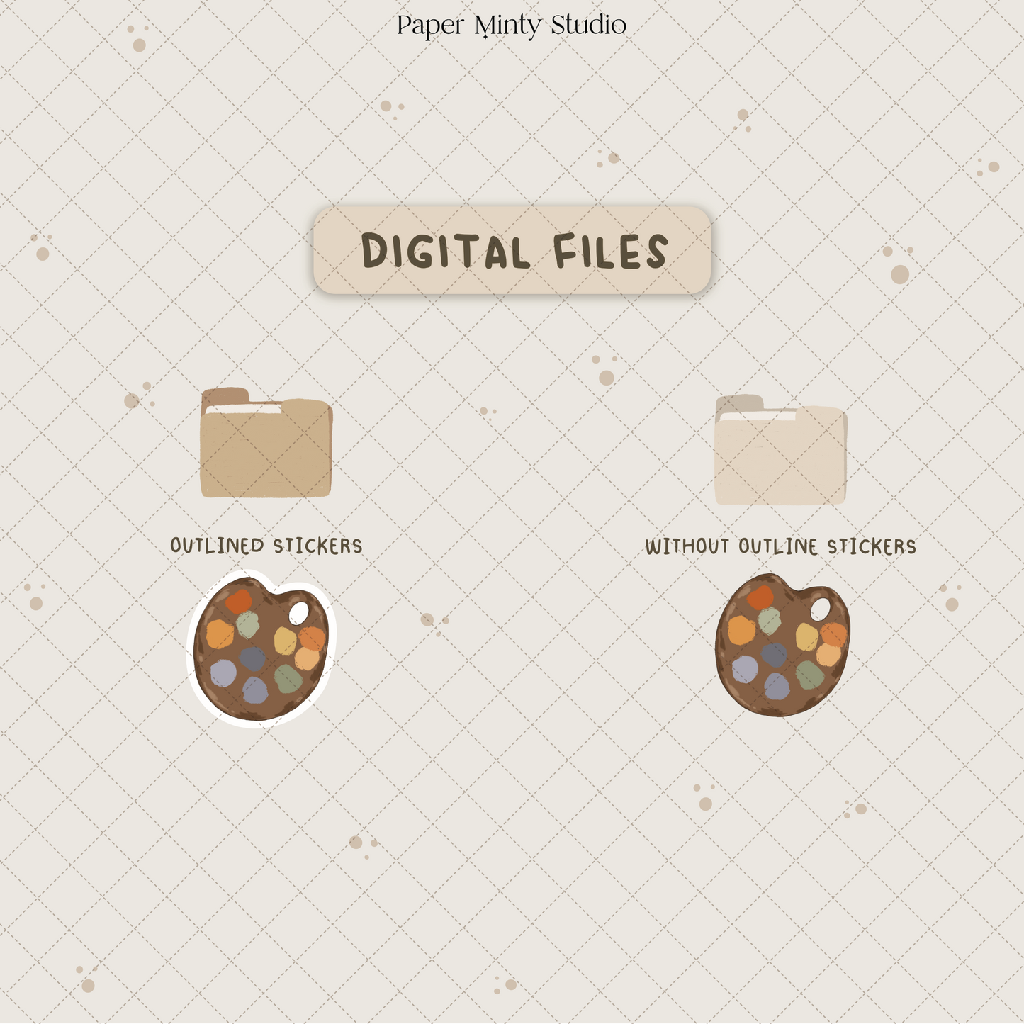 Artist Supplies Printable Sticker Sheet and Digital GoodNotes Sticker Sheet