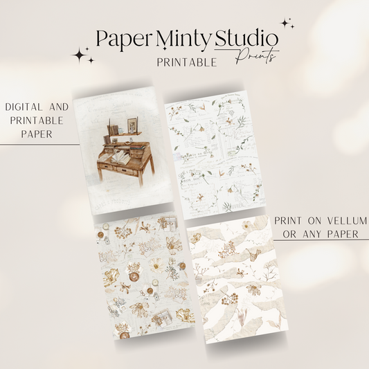 Printable Paper Cozy Reading Flowers