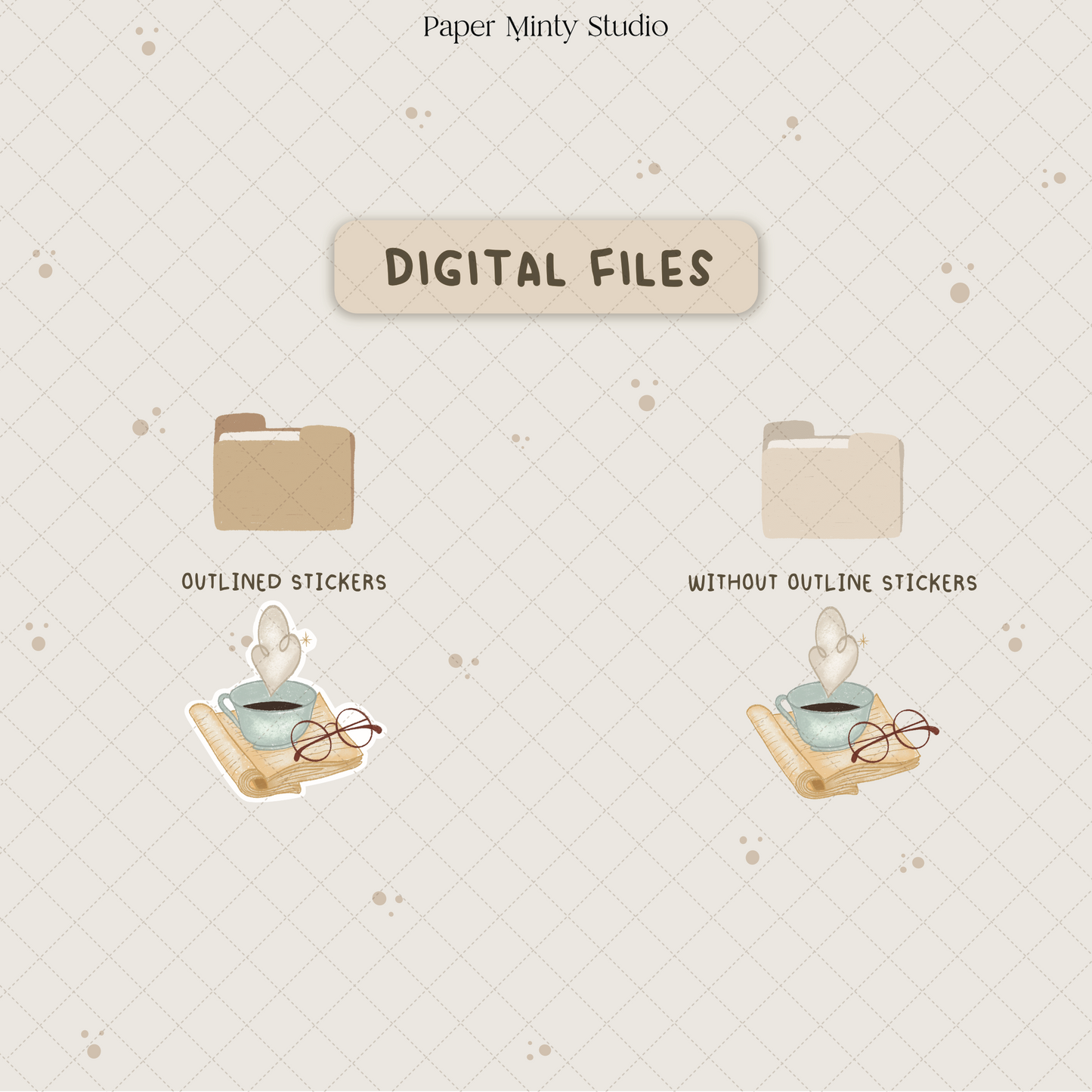 Comfy Fall Printable Sticker Sheet and Digital GoodNotes Sticker Sheet
