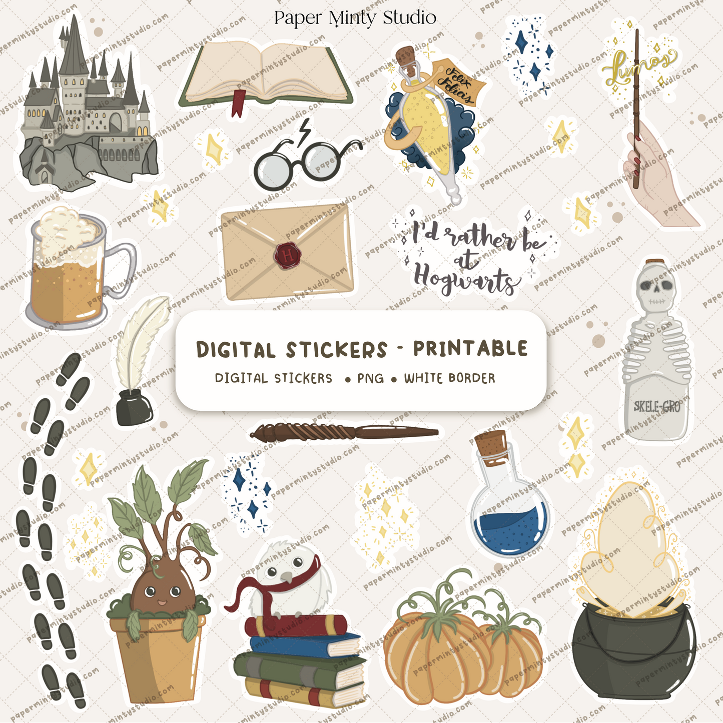 Printable Sticker Sheet Hogwarts Adventure