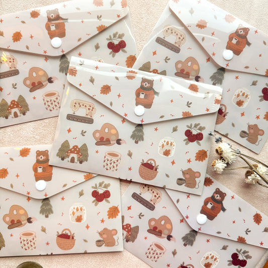 Cozy Critter Club Plastic Sticker Envelope