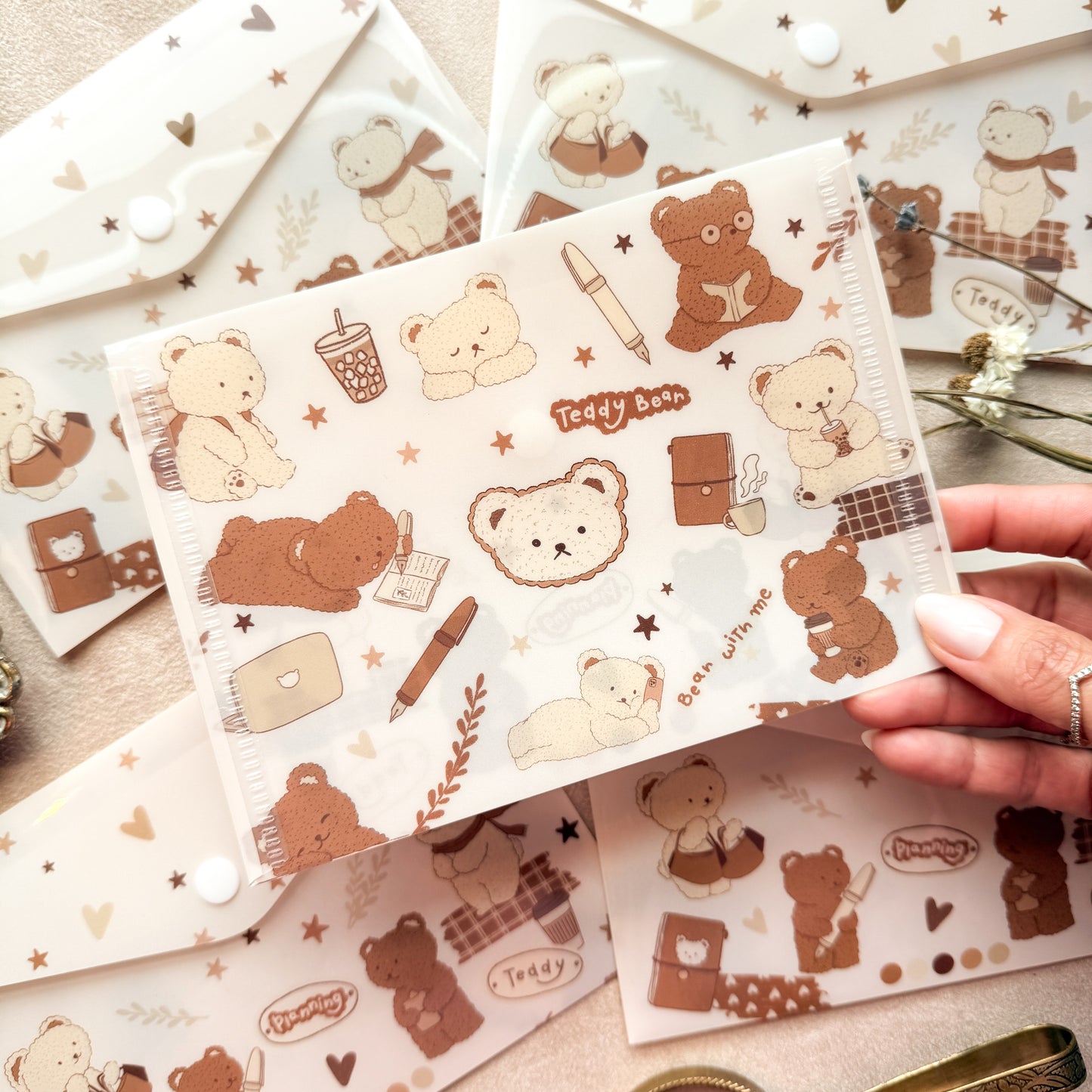 Teddy Plastic Sticker Envelope