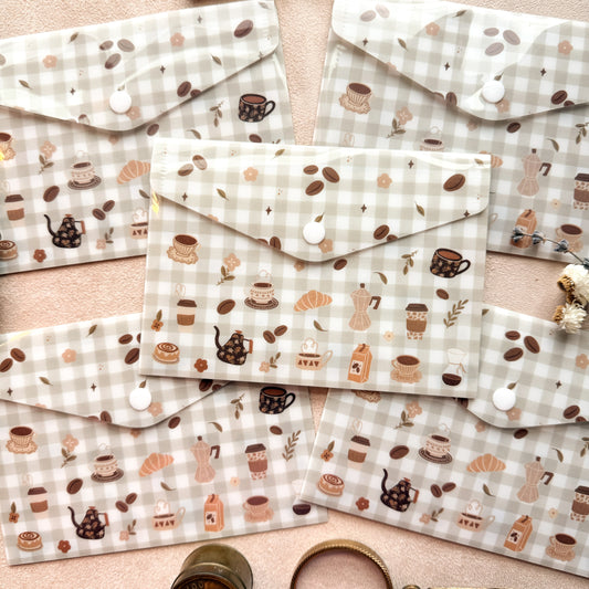 Coffee Dreams Plastic Sticker Envelope