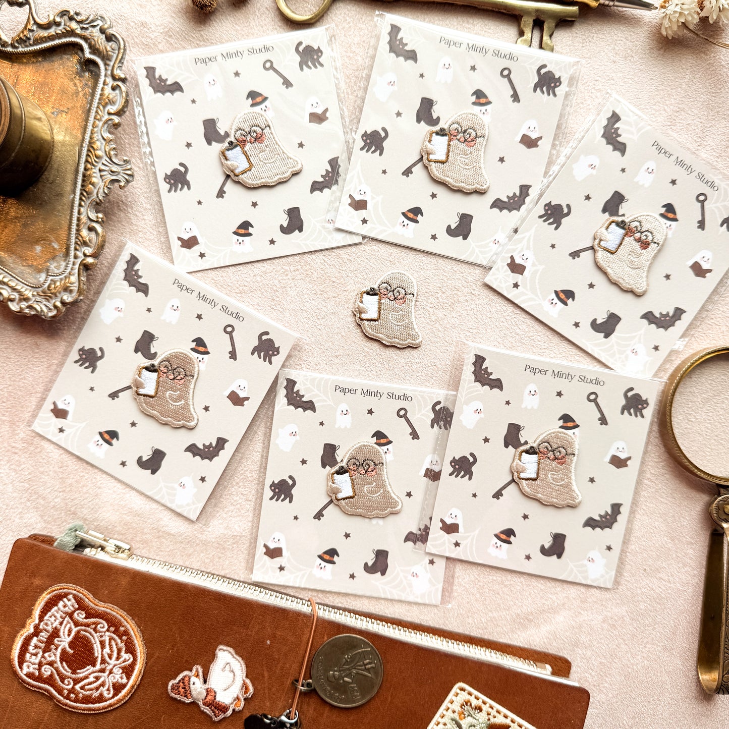 Clip Board Ghostie Iron-On Patches