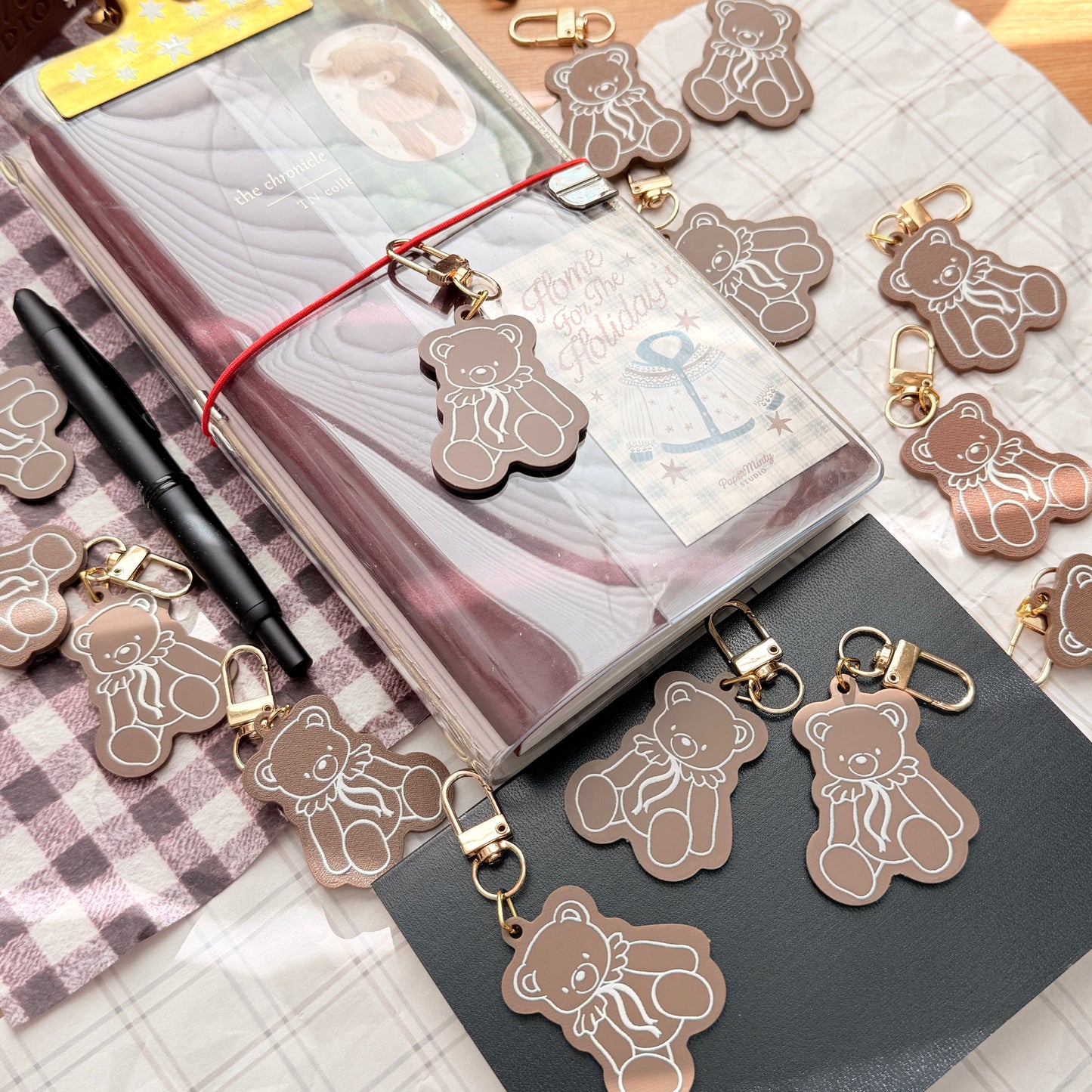 Antique Cozy Bear Keychain