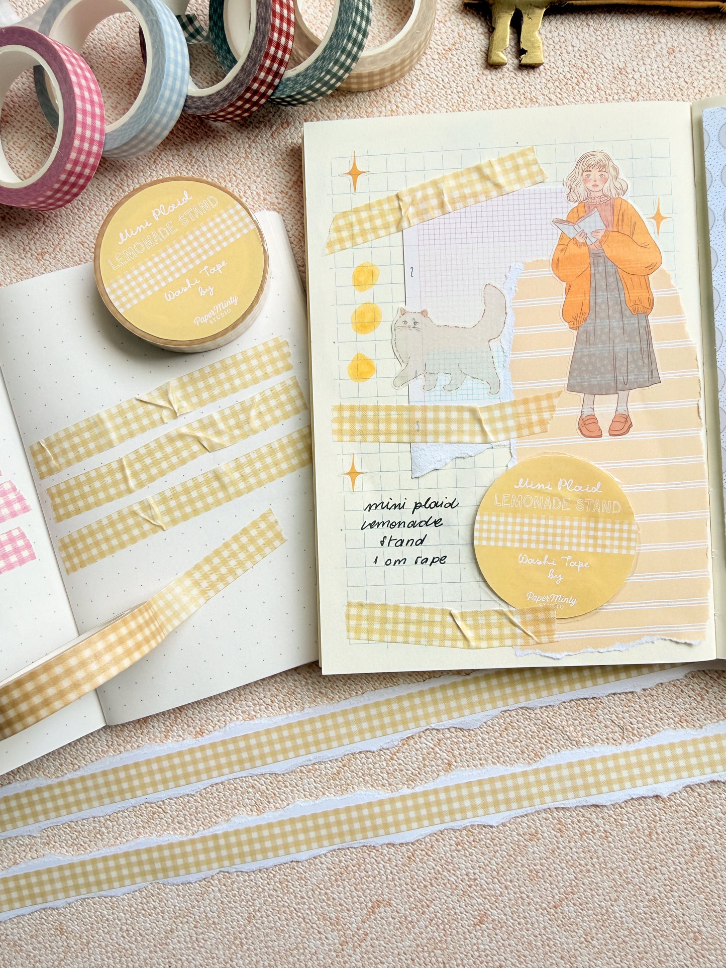 Mini Plaid Lemonade Stand 1cm Washi