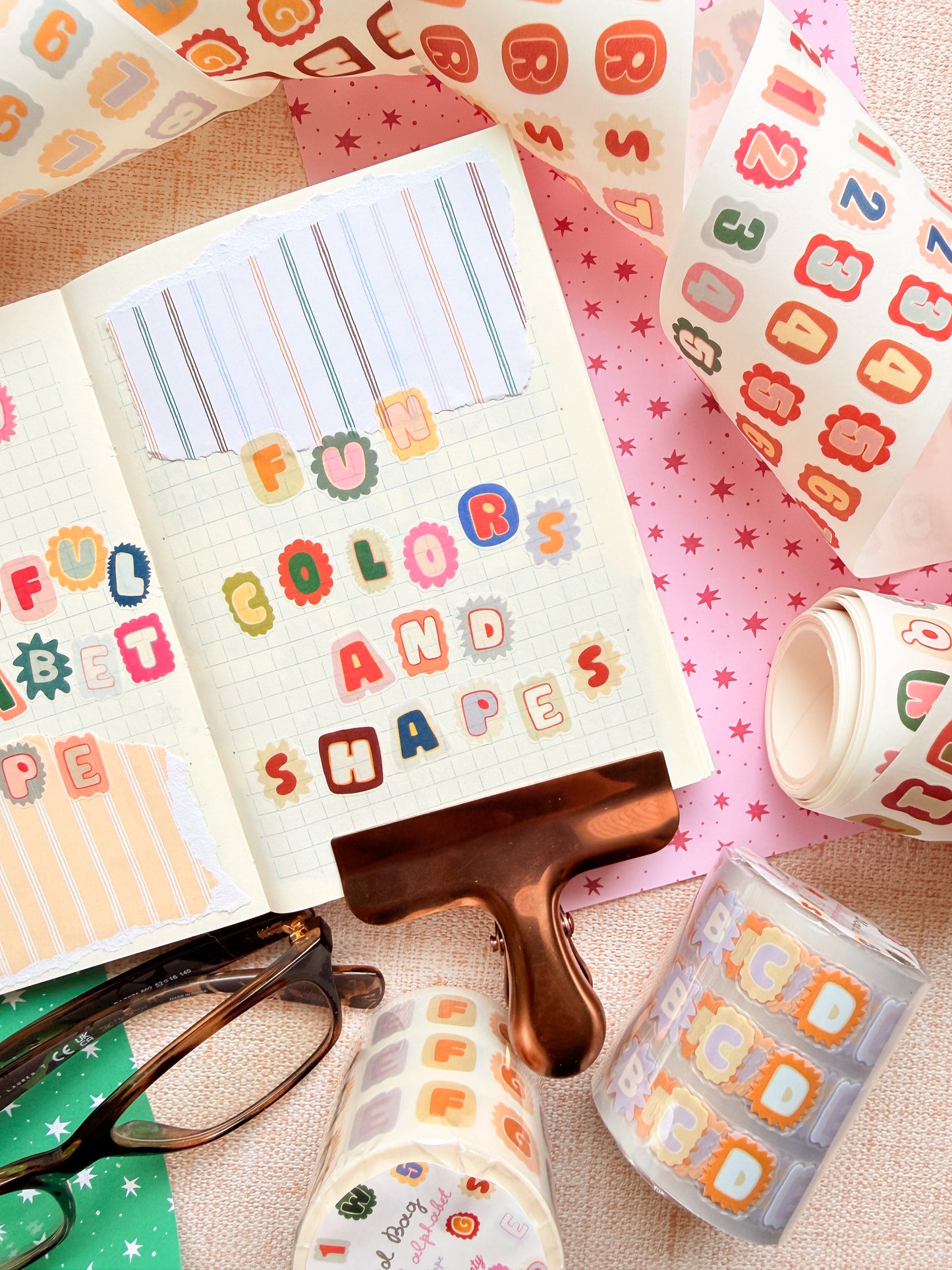 Mixed Bag Colorful Alphabet Kiss Cut Tape