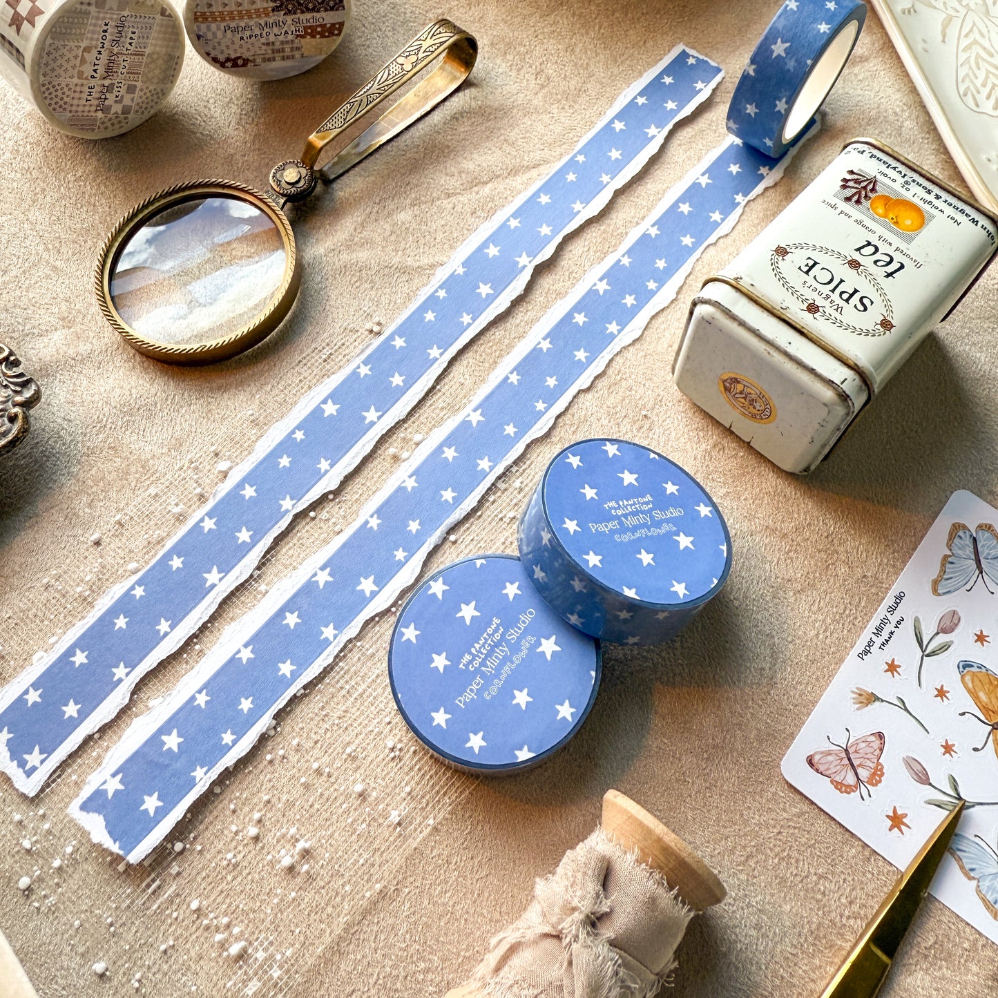 Cornflower Stars 15mm Washi