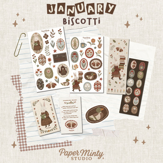January Biscotti Sticker Club Overstock