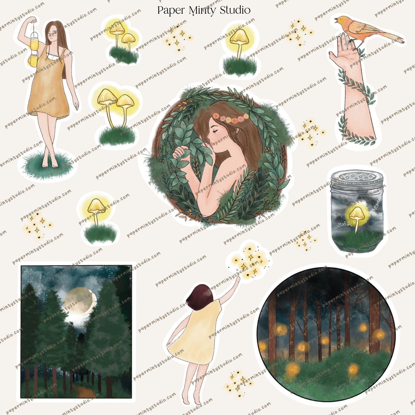 Printable Sticker Sheet Magical Forest