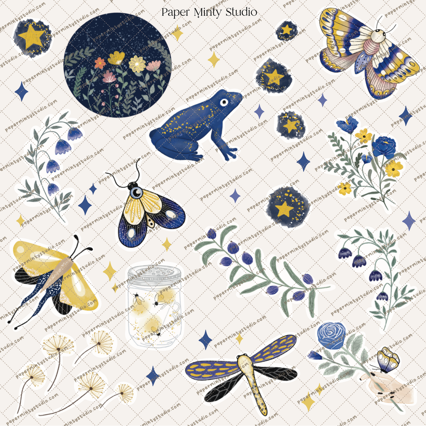 Printable Sticker Sheet Magical Night