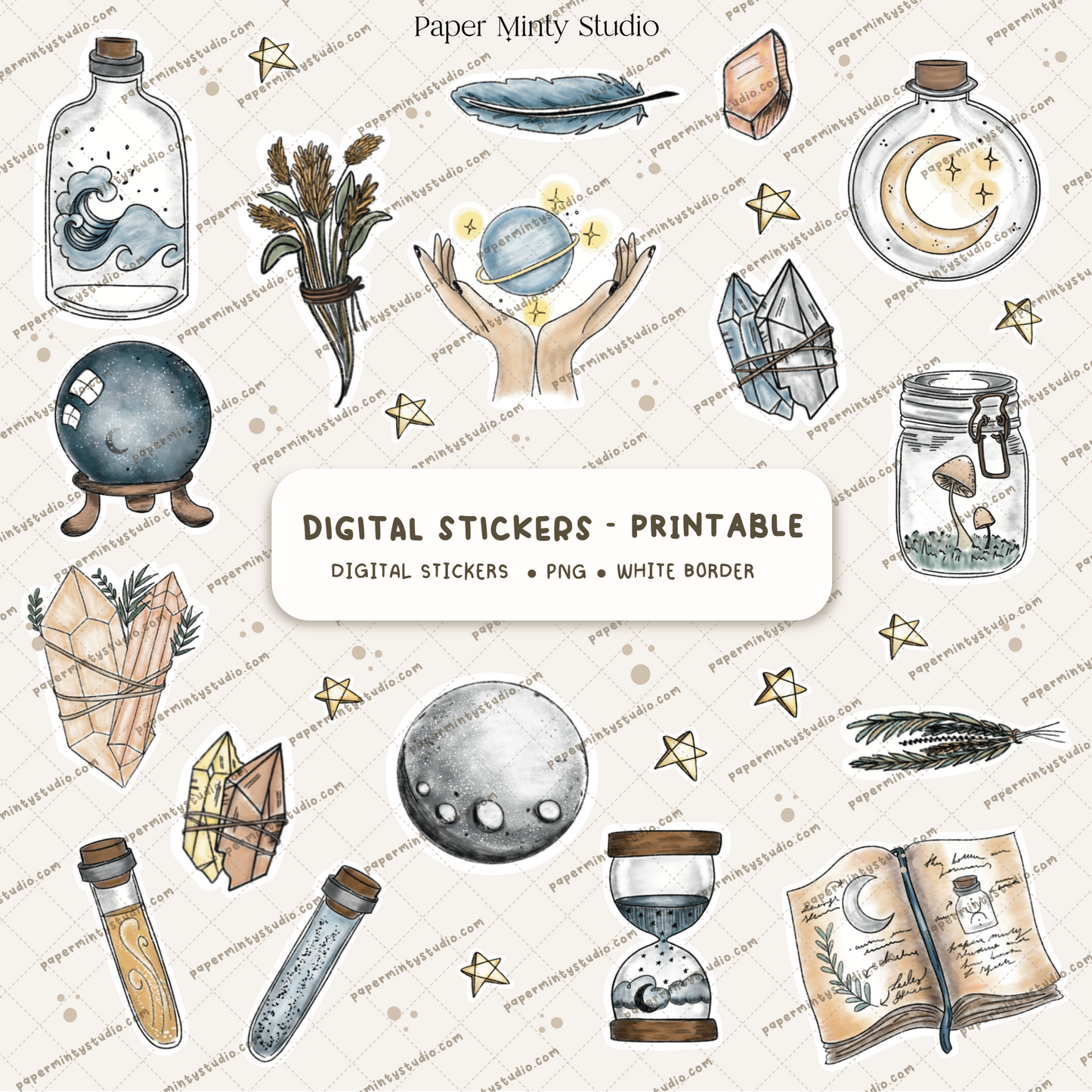 Printable Sticker Sheet Mystical Treasures