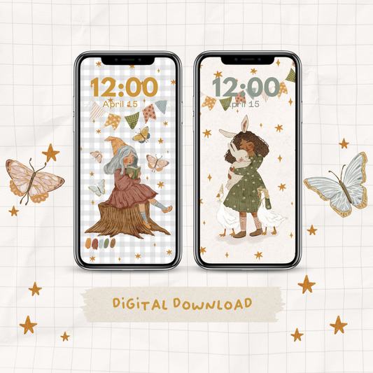 Garden Gnome Girls Phone Wallpapers (Set of 4) | DOWNLOAD |