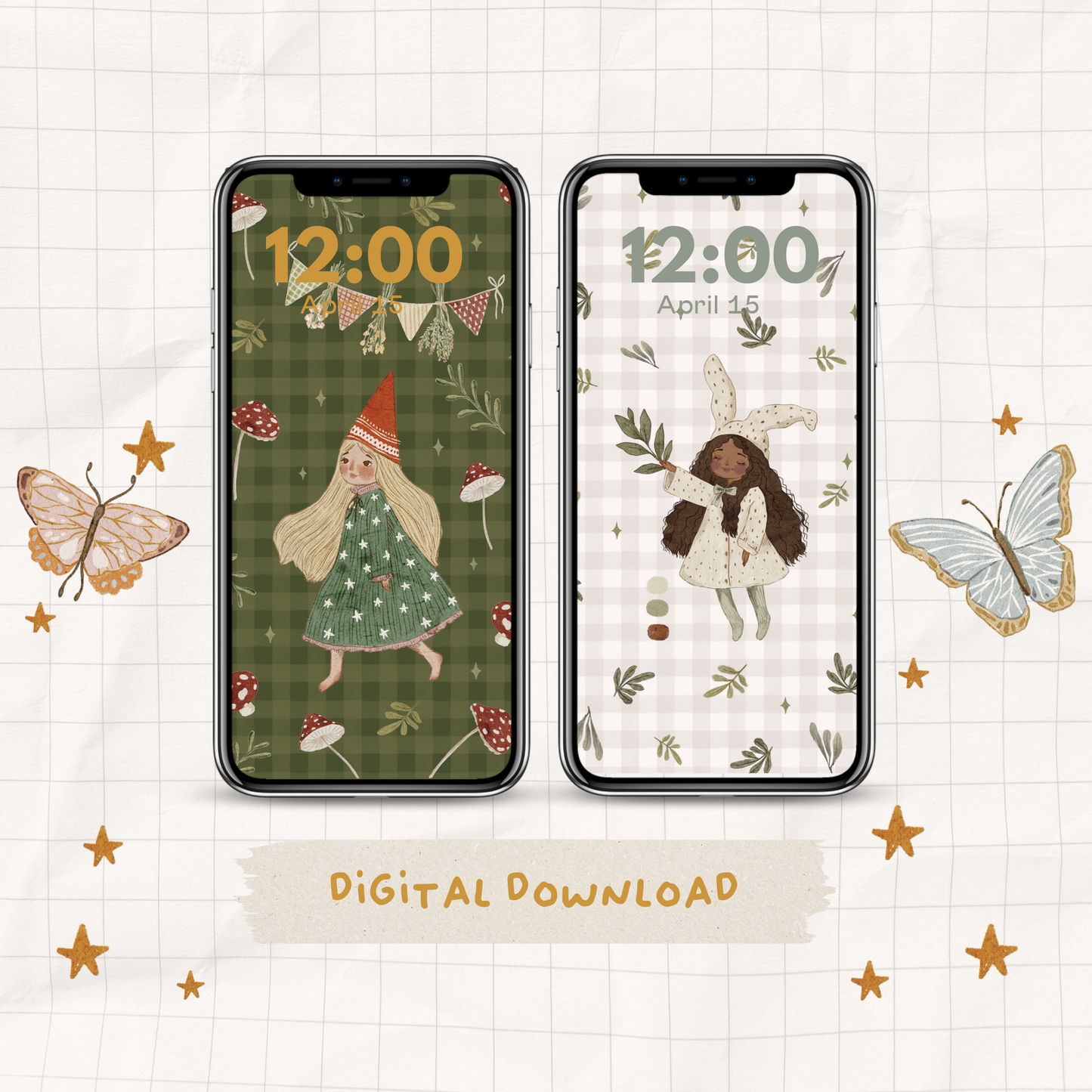 Garden Gnome Girls Phone Wallpapers (Set of 4) | DOWNLOAD |