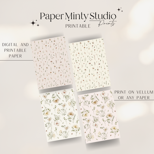 Printable Paper March Flowers