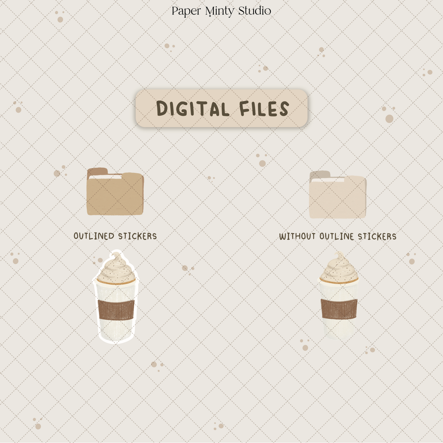 Pumpkin Spice Latte Printable Sticker Sheet and Digital GoodNotes Sticker Sheet