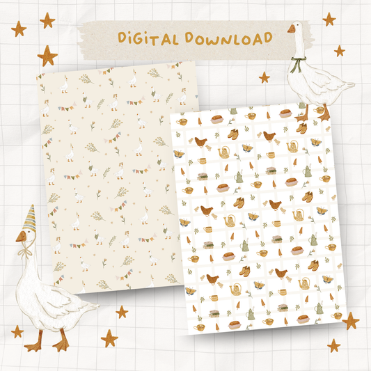 Garden Gnome Printable Paper (Set of 4) | DOWNLOAD |