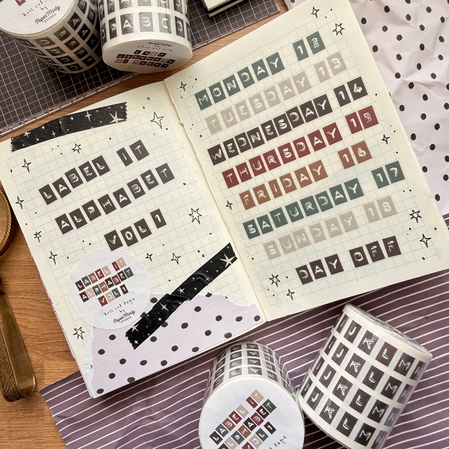 Label it Alphabet Vol 1 Kiss Cut Tape