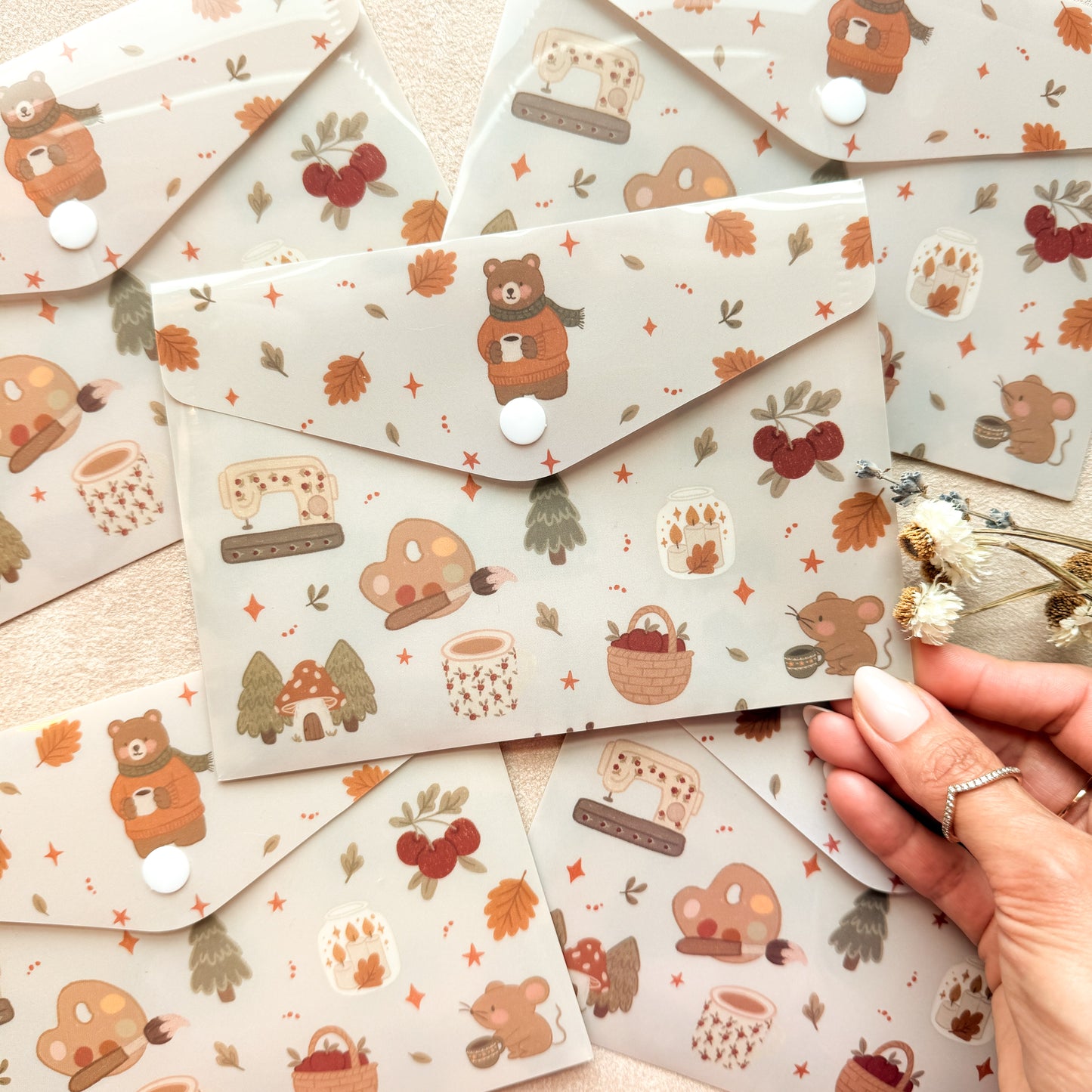 Cozy Critter Club Plastic Sticker Envelope