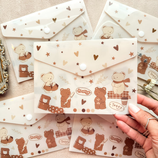 Teddy Plastic Sticker Envelope