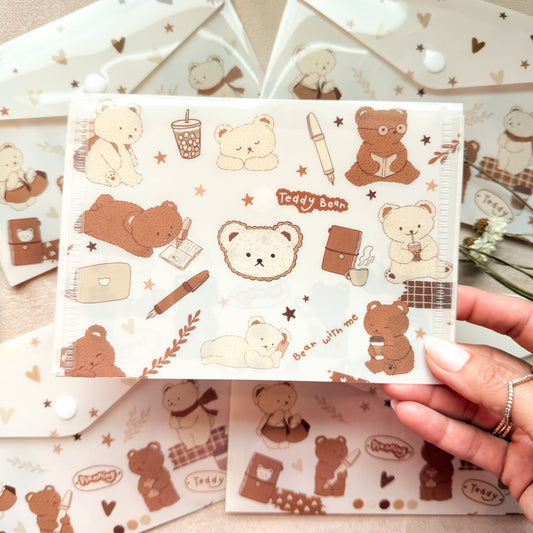 Teddy Plastic Sticker Envelope