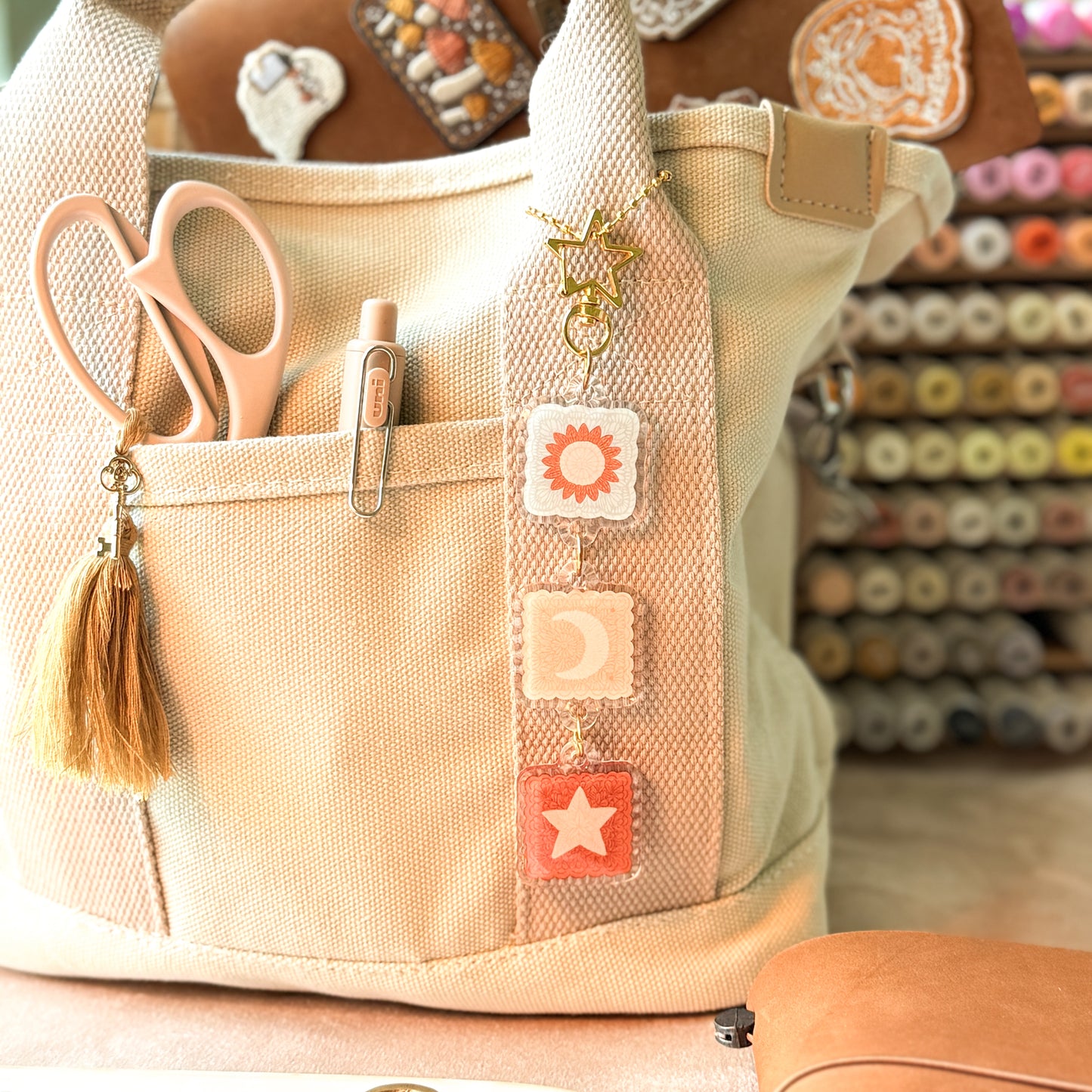 Crochet Tiles Keychain