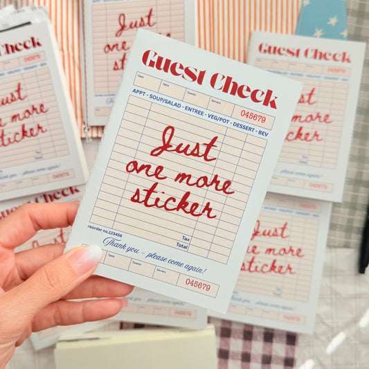 Guest Check Reusable Sticker Book - A6