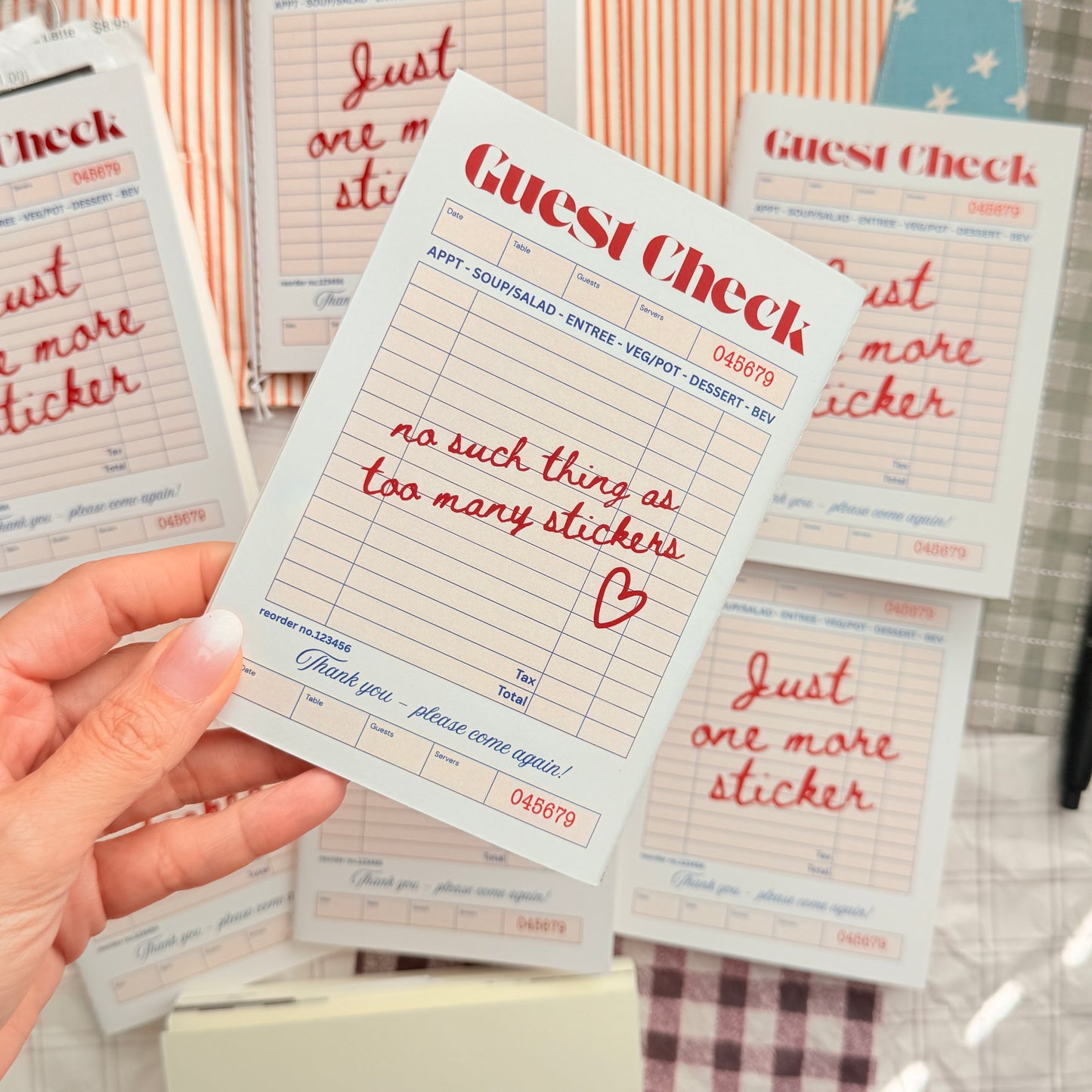 Guest Check Reusable Sticker Book - A6
