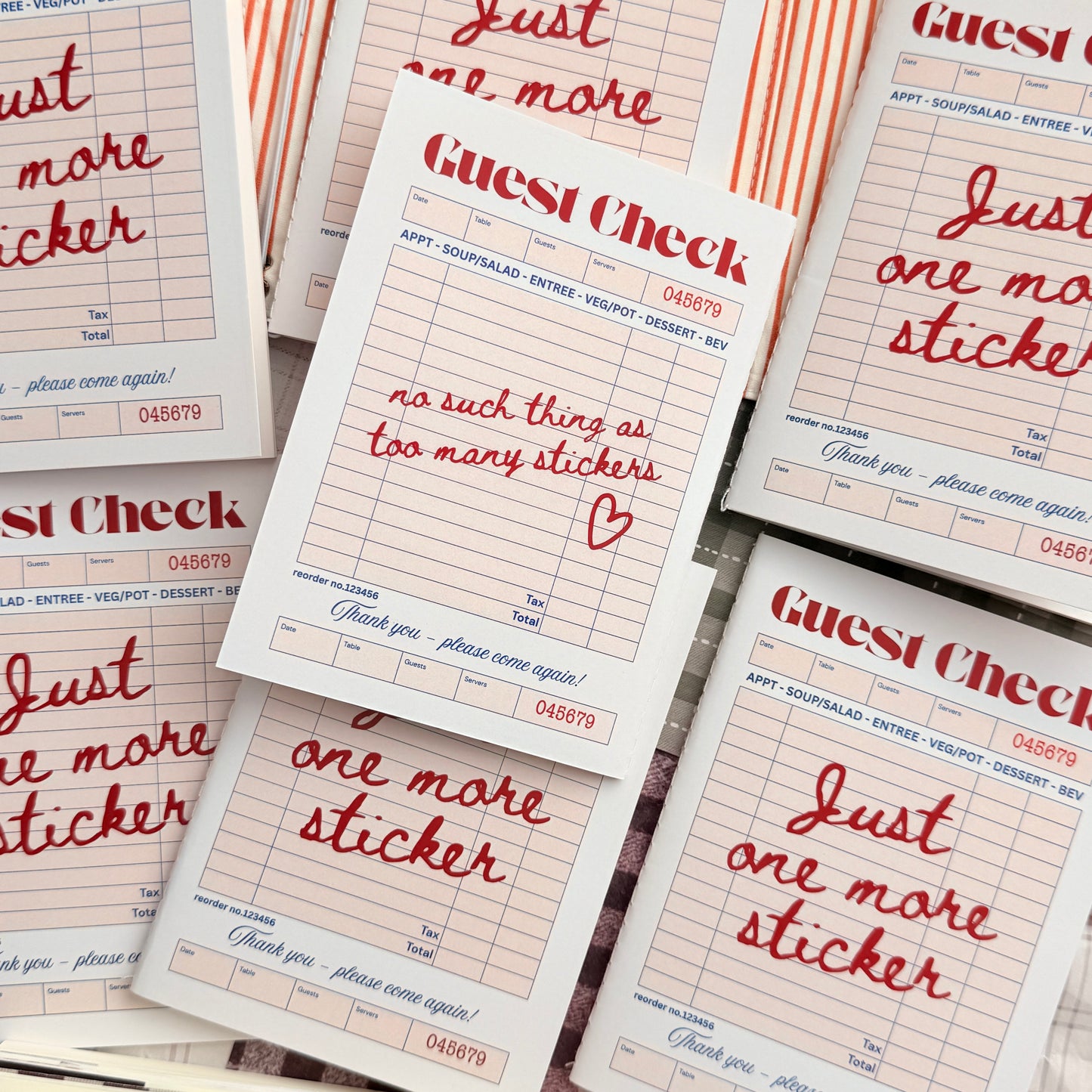 Guest Check Reusable Sticker Book - A6