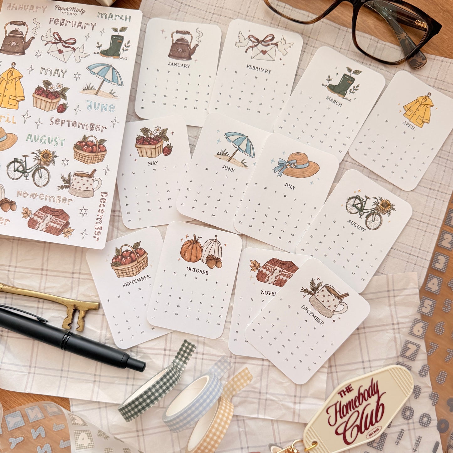 2027 Calendar Sticker Set