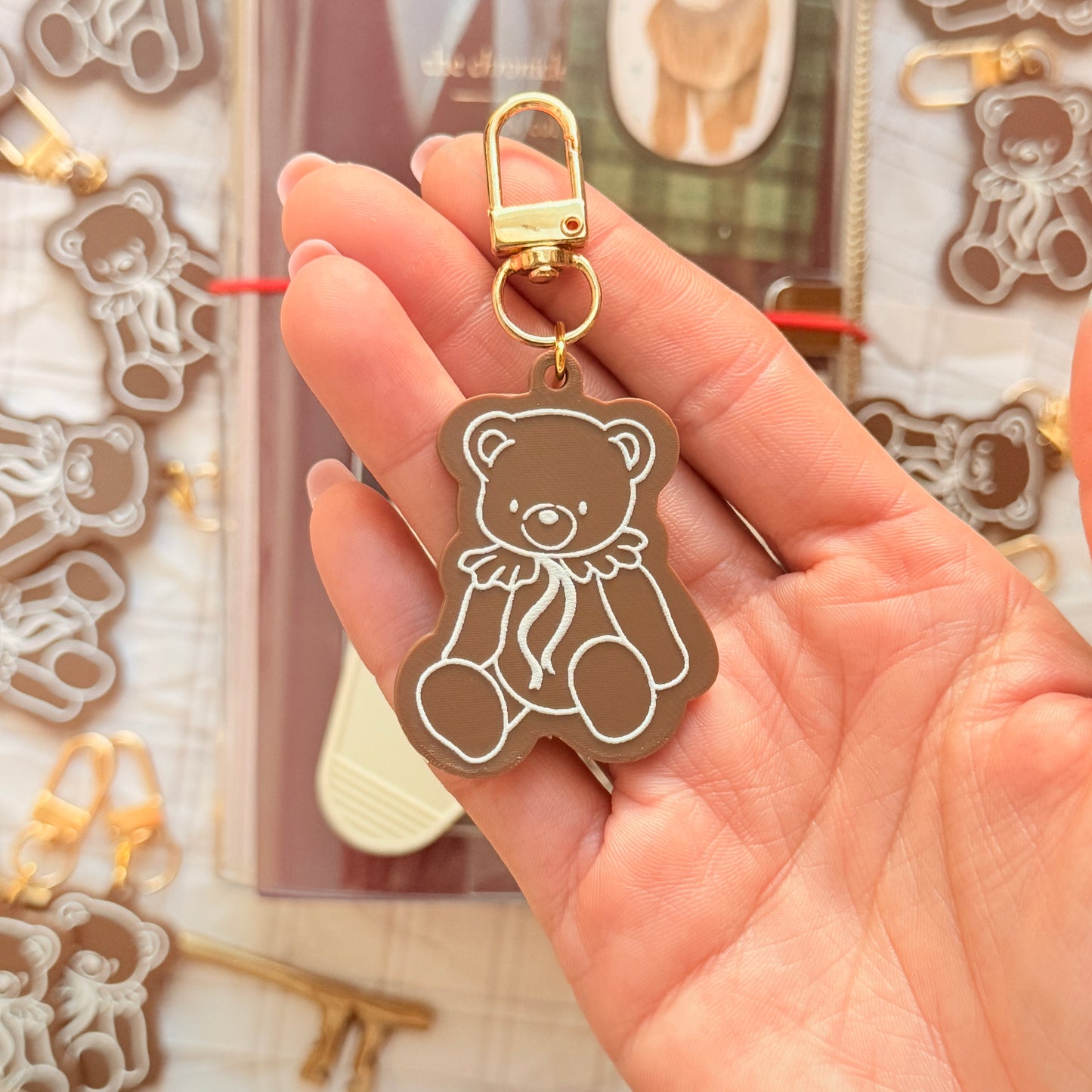 Antique Cozy Bear Keychain