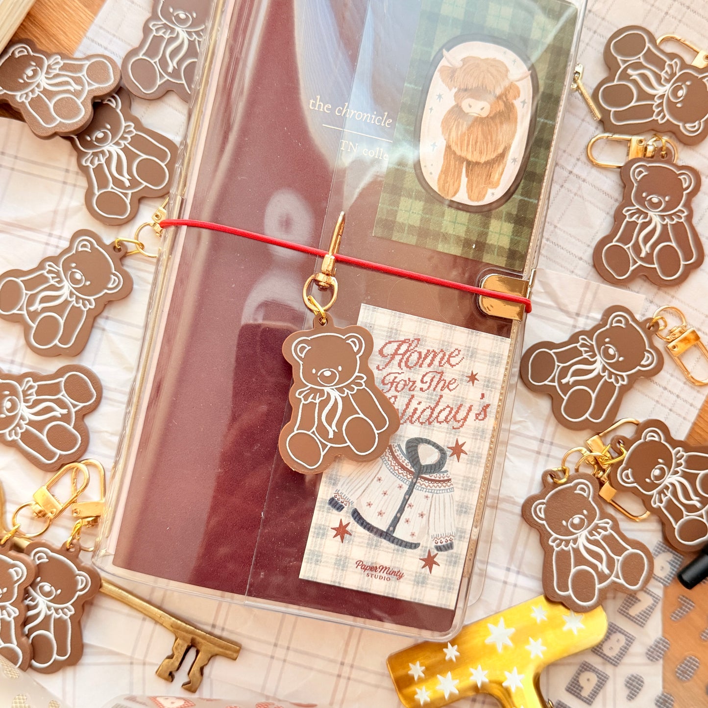 Antique Cozy Bear Keychain