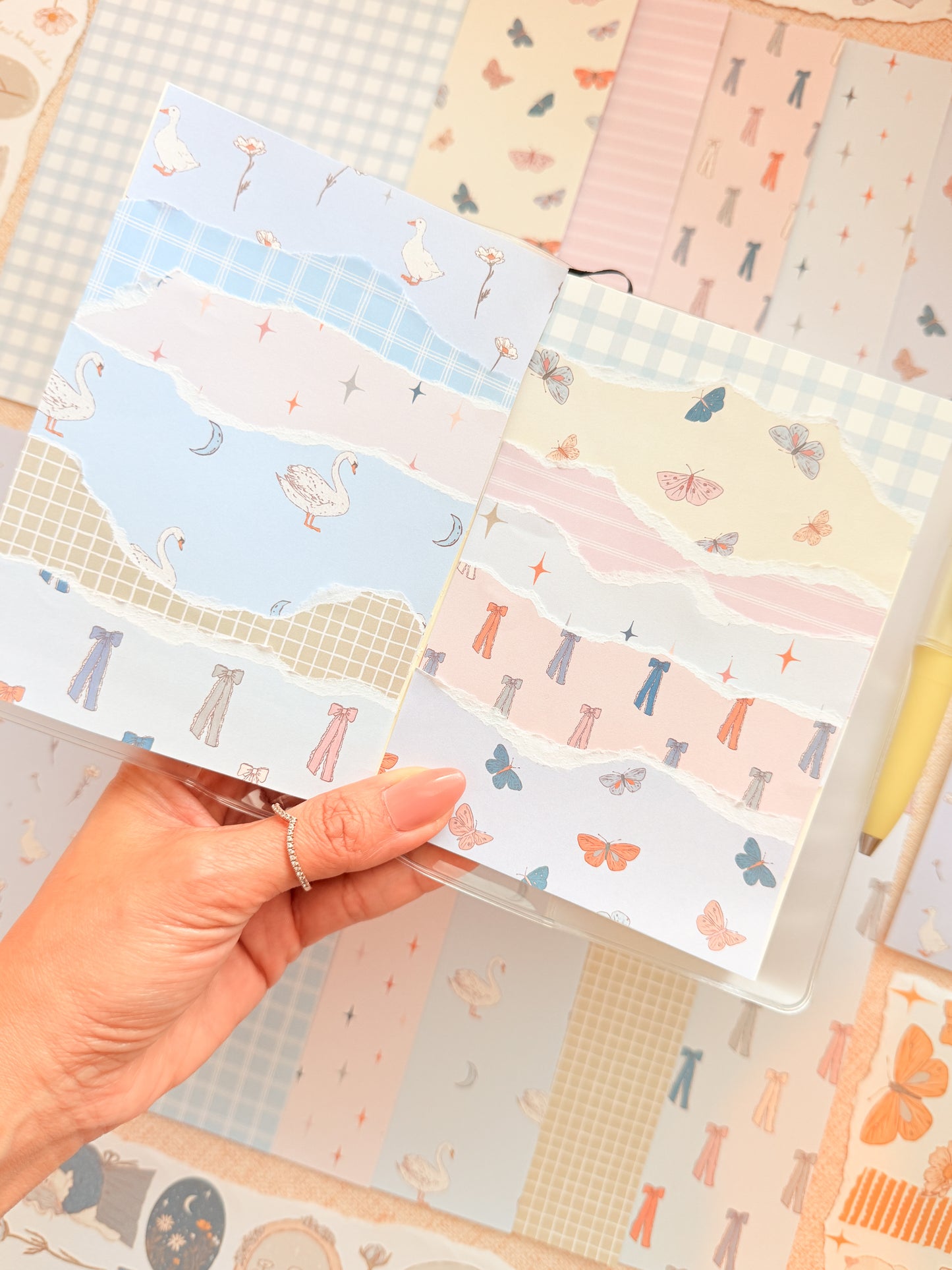 Scrapbook Paper Pack | 12 Sheets 25x13cm | Junk Journal Paper | Decorative Craft Paper | Paper Minty Studio