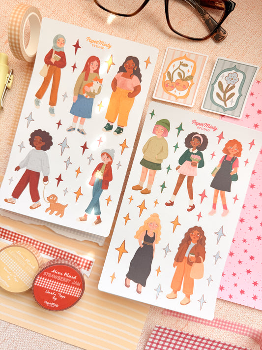 Mixed Bag Girls Stickers ((LARGE SIZE)) Bundle