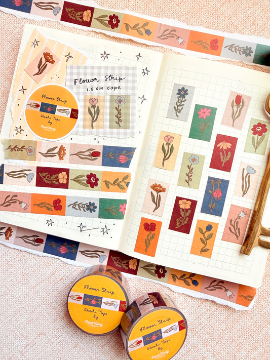Flower Strip 1.5cm Washi