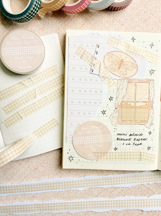 Mini Plaid Biscuit Basket 1cm Washi