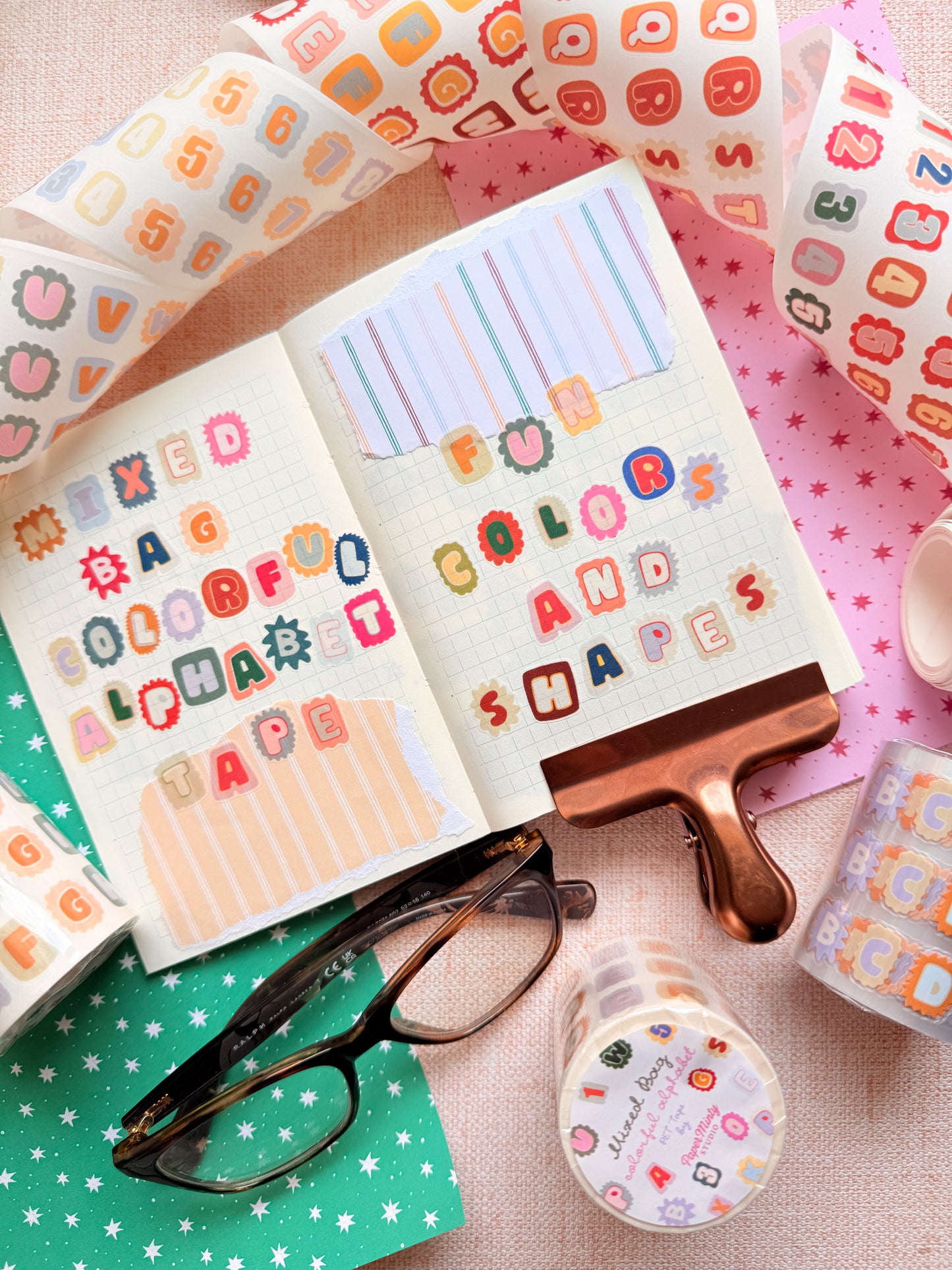 Mixed Bag Colorful Alphabet Kiss Cut Tape