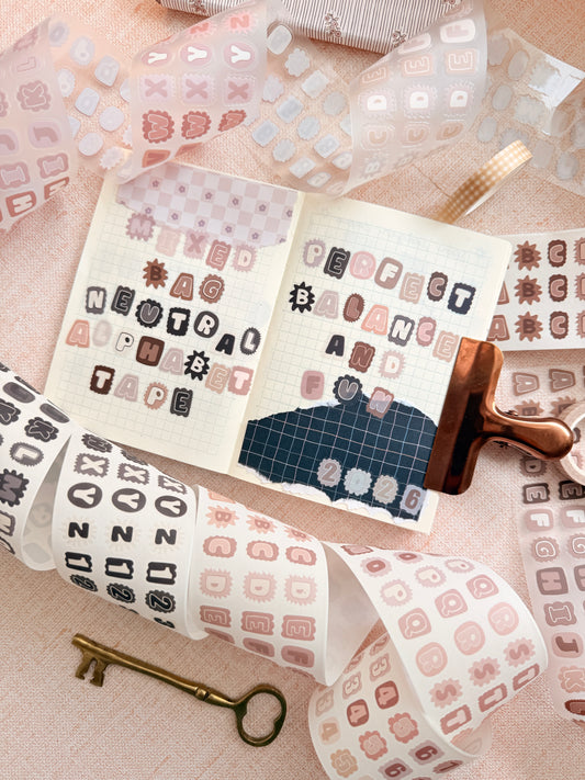 Mixed Bag Neutral Alphabet Kiss Cut Tape