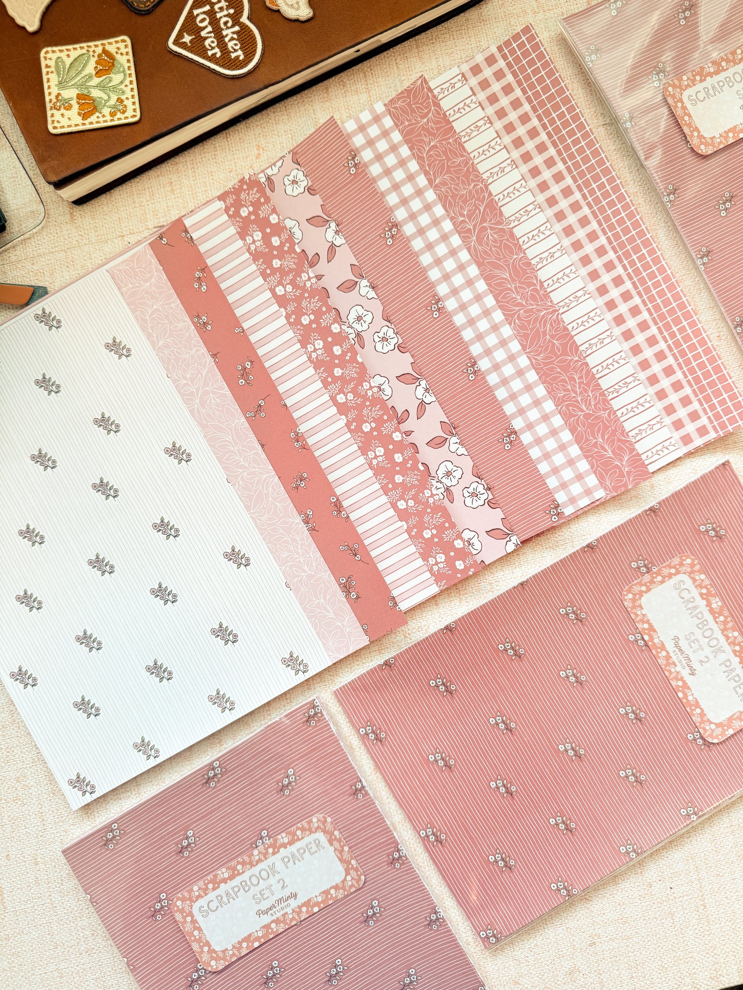 Scrapbook Paper Pack | 12 Sheets 25x13cm | Junk Journal Paper | Decorative Craft Paper | Paper Minty Studio