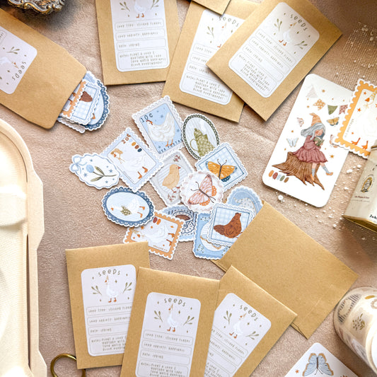 'Seed Pack' Garden Gnome Sticker Flakes