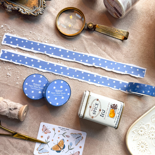 Cornflower Stars 15mm Washi