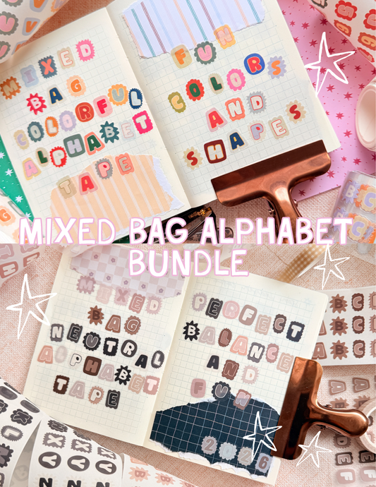 Mixed Bag Alphabet BUNDLE Kiss Cut Tapes