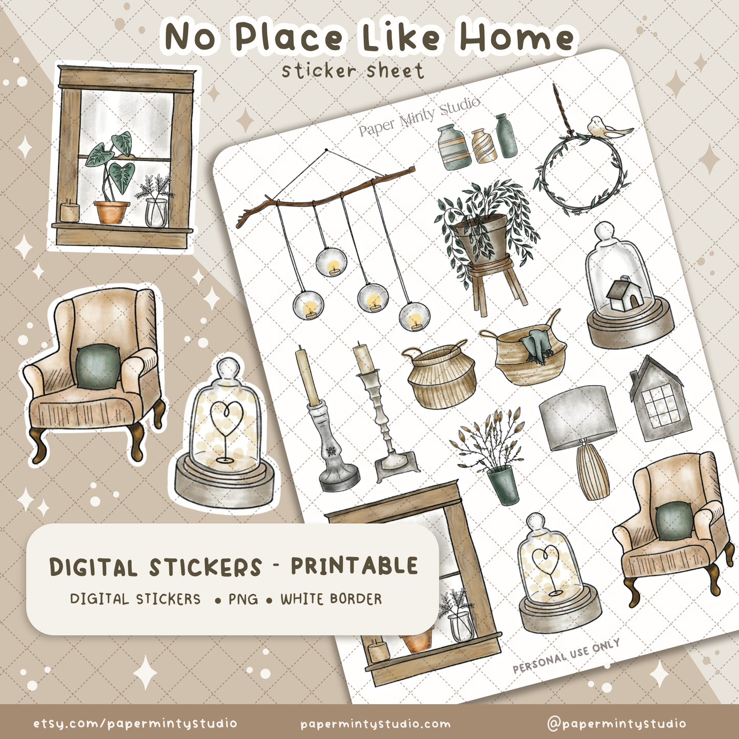 Printable Sticker Sheet No Place Like Home