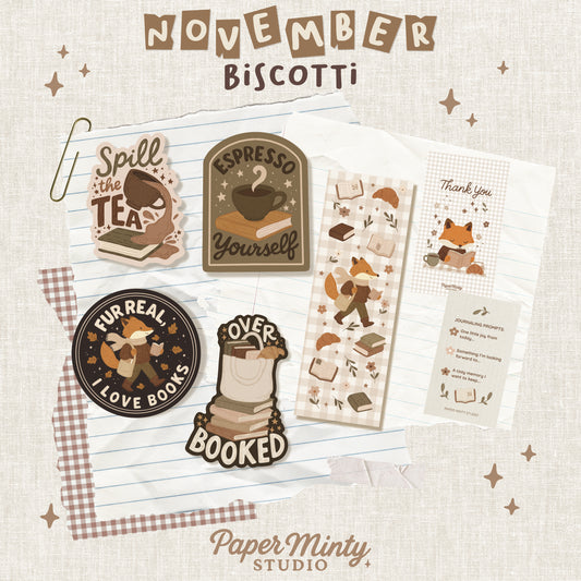 November BISCOTTI Sticker Club Overstock