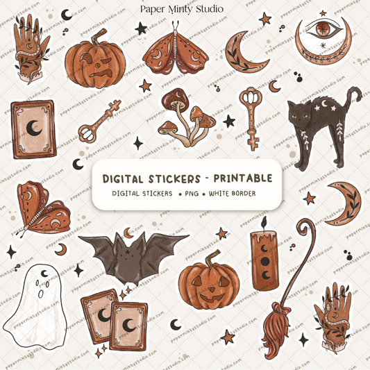 Salem Printable Sticker Sheet and Digital GoodNotes Sticker Sheet